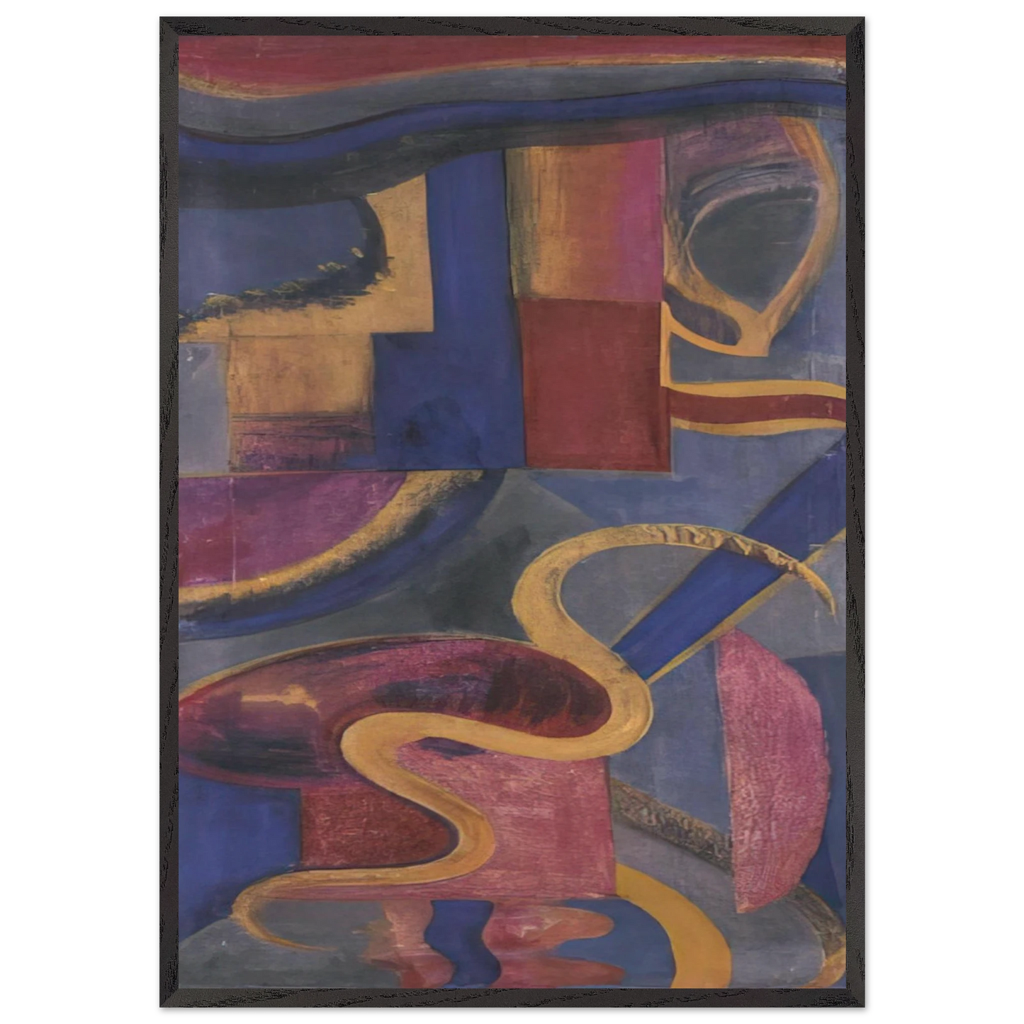 Composizione Dada - Abstract Art - Julius Evola 70x100 cm / 28x40 inches Framed Art Print – Black Wooden Frame