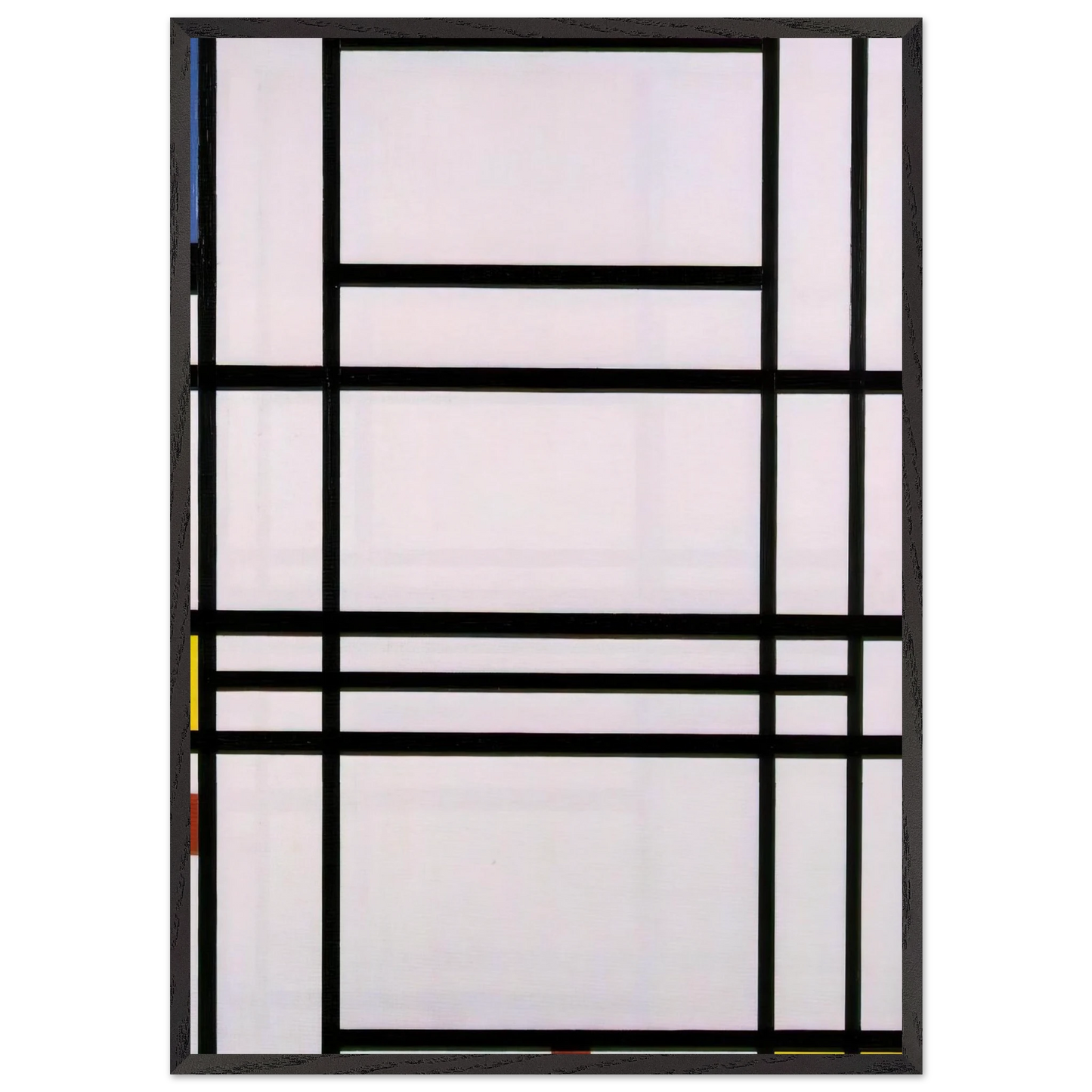 Composition No10 - Piet Mondrian 70x100 cm / 28x40 inches Framed Art Print – Black Wooden Frame