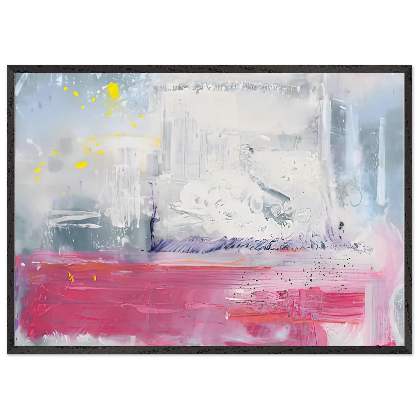 Hot Ice 1990- - Helen Frankenthaler 70x100 cm / 28x40 inches Framed Art Print – Black Wooden Frame
