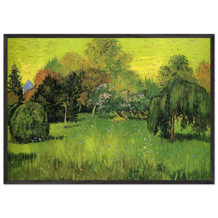 Public Park with Weeping Willow The Poet s Garden I - Vincent van Gogh 70x100 cm / 28x40 inches Framed Art Print – Black Wooden Frame