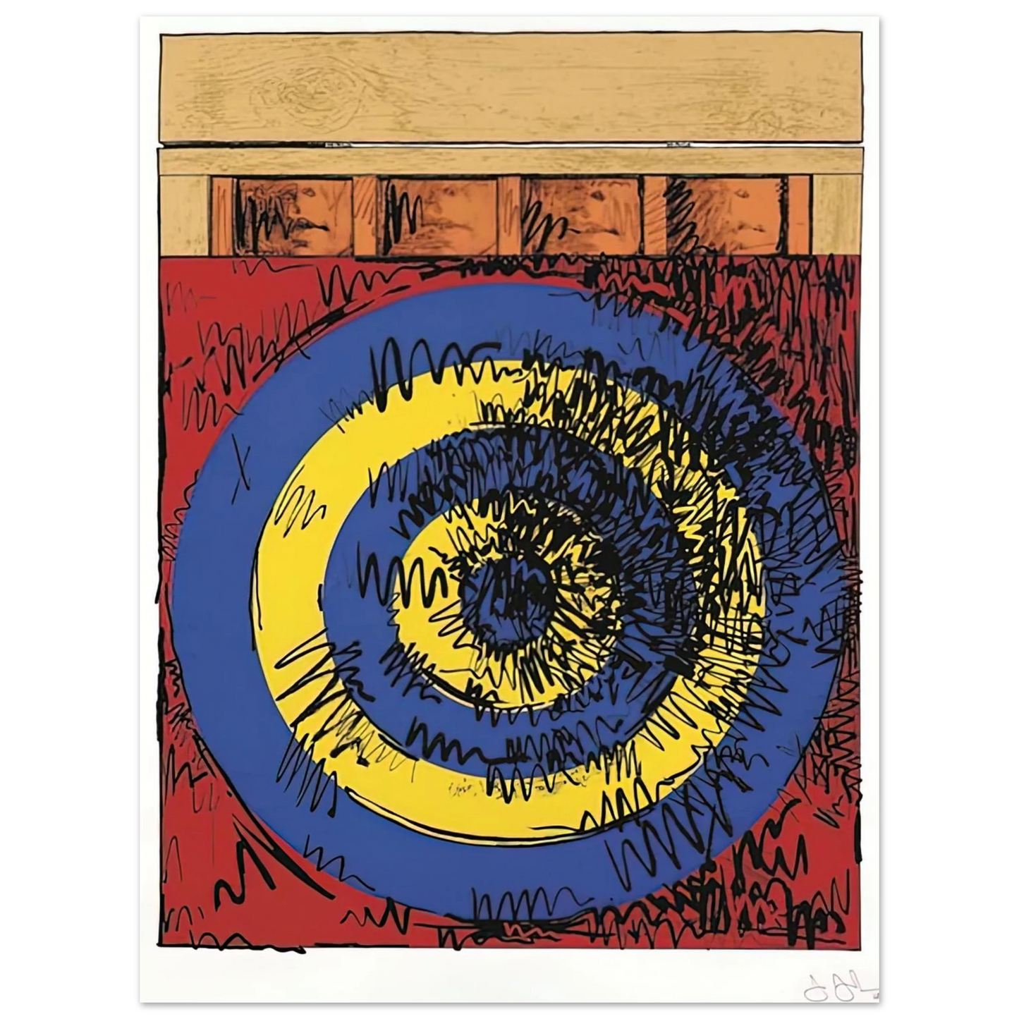 Jasper Johns - TARGET WITH FOUR FACES ULAE 55 1968 Fine Art Poster - Default Title