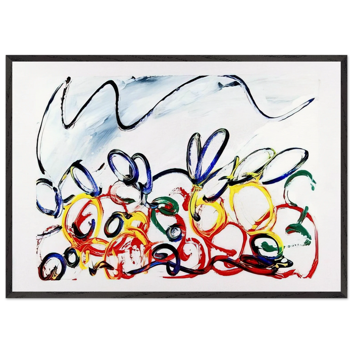 Acerbo - 1983 - Mario Schifano 70x100 cm / 28x40 inches Framed Art Print – Black Wooden Frame