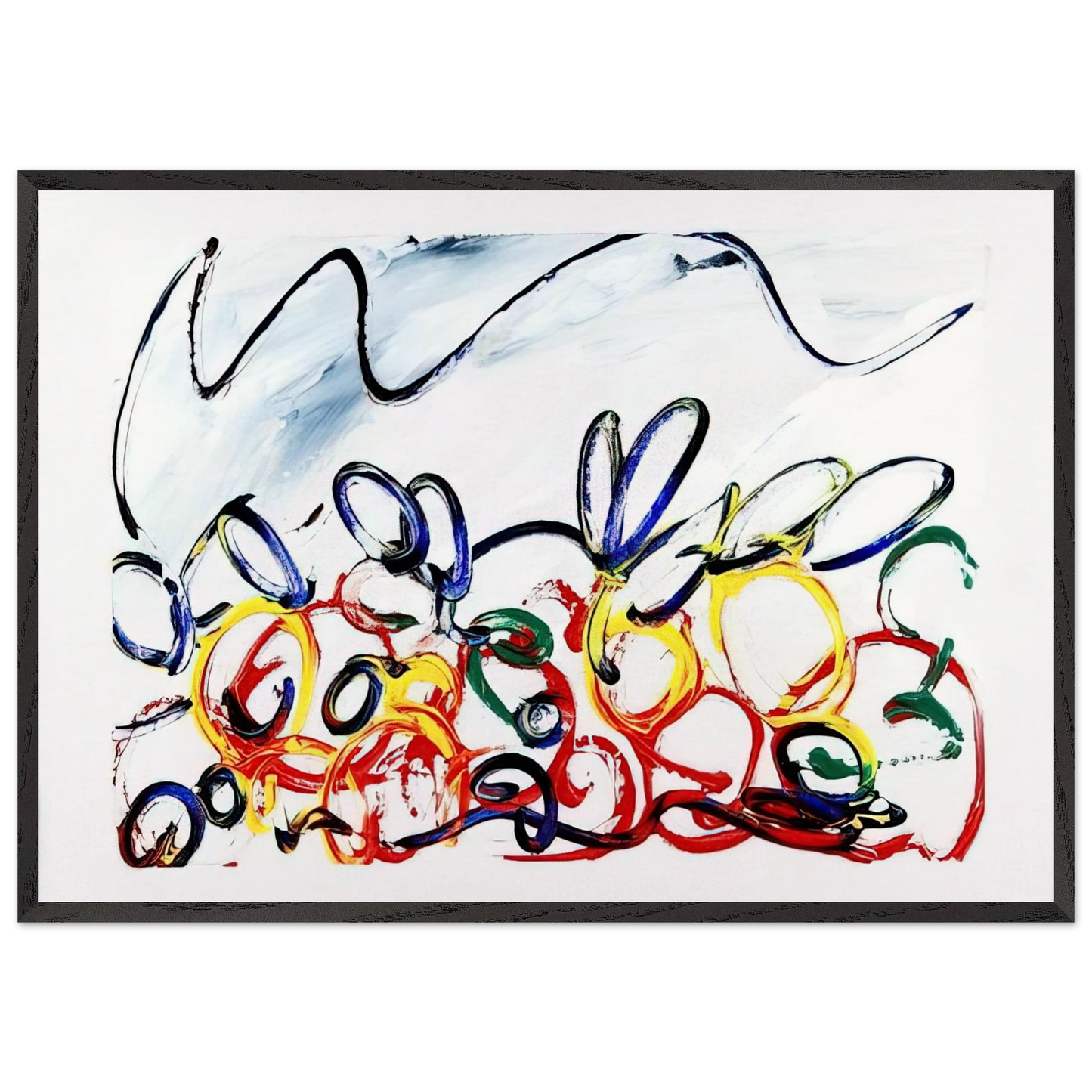 Acerbo - 1983 - Mario Schifano 70x100 cm / 28x40 inches Framed Art Print – Black Wooden Frame