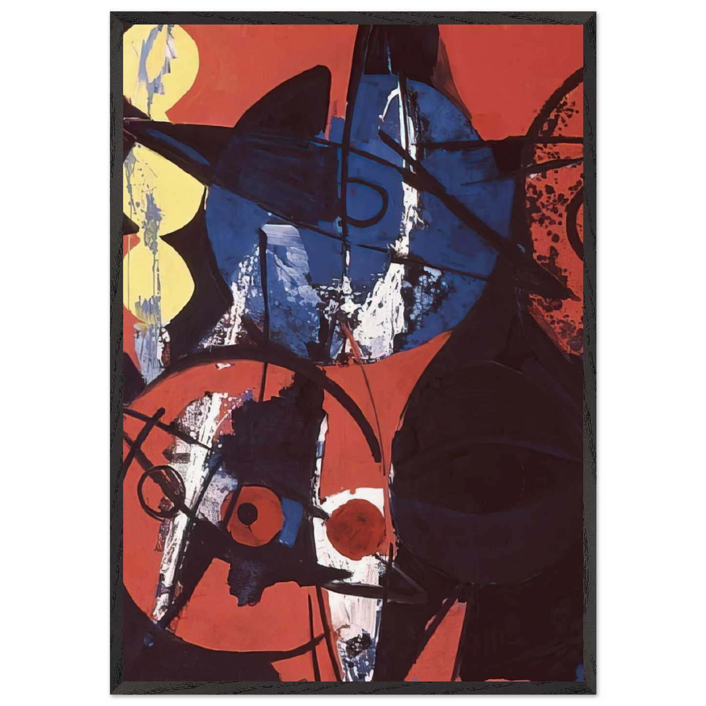 Blaufeuer - 1964 - Ernst Wilhelm Nay 70x100 cm / 28x40 inches Framed Art Print – Black Wooden Frame