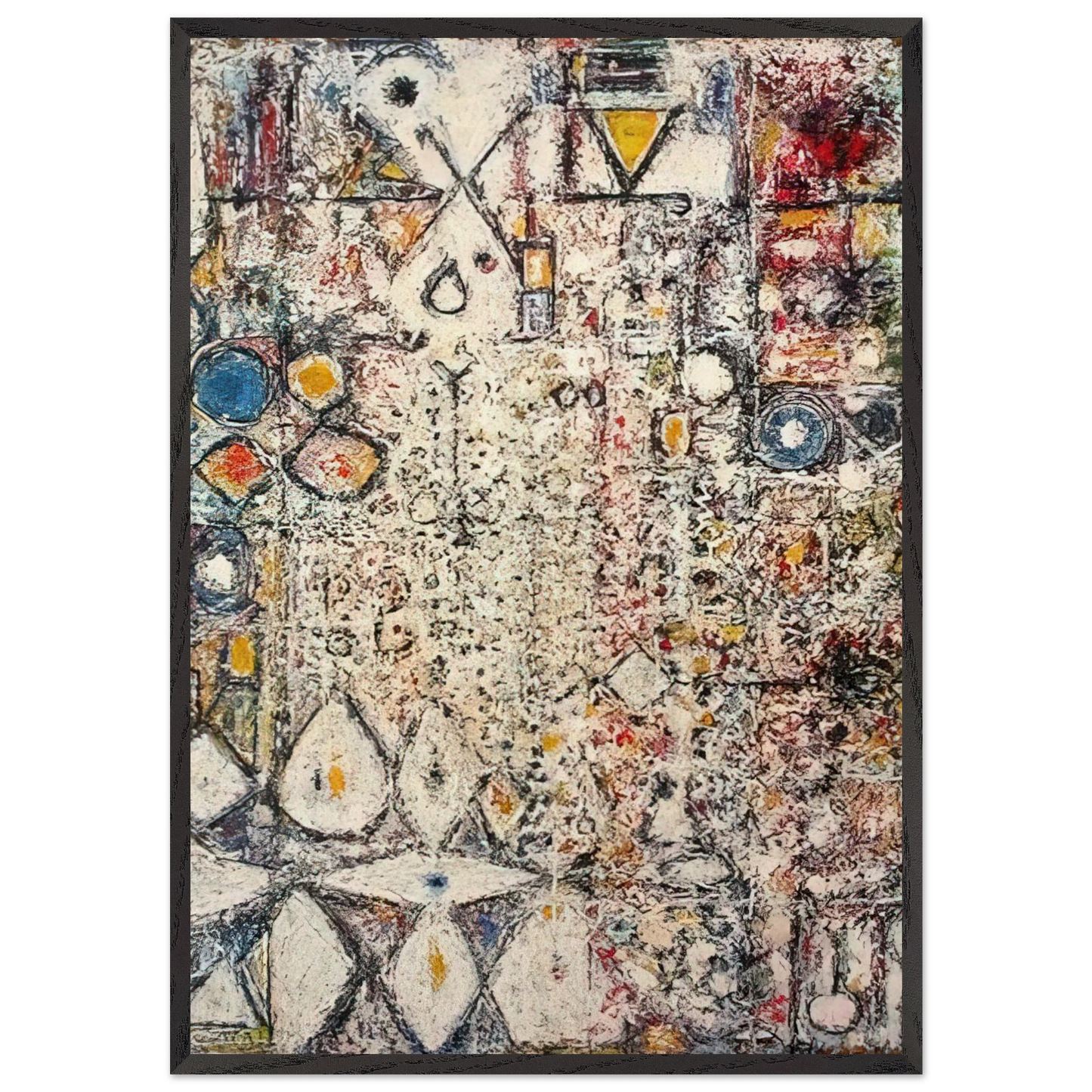 White Gothic 3 - 1957 - Richard Pousette-Dart 70x100 cm / 28x40 inches Framed Art Print – Black Wooden Frame