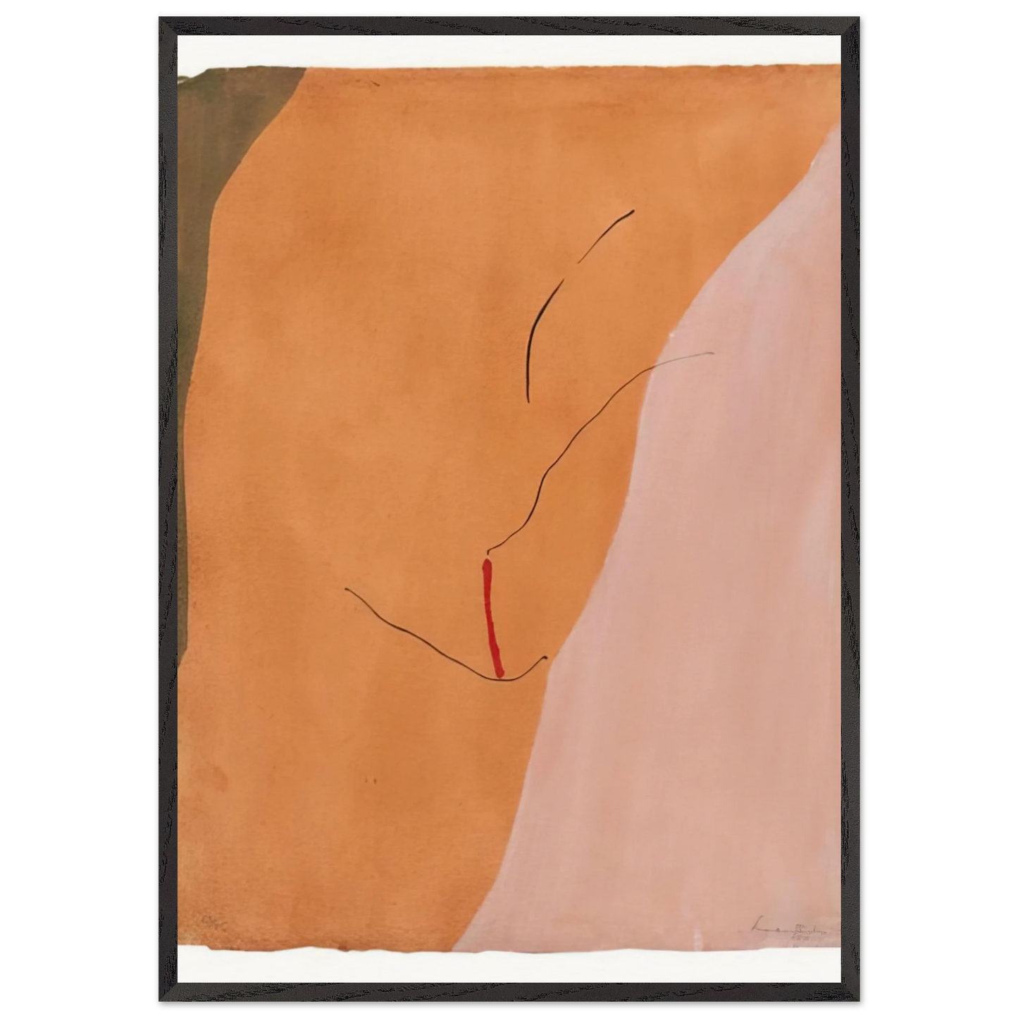 Sanguine Mood - 1971 - Helen Frankenthaler 70x100 cm / 28x40 inches Framed Art Print – Black Wooden Frame