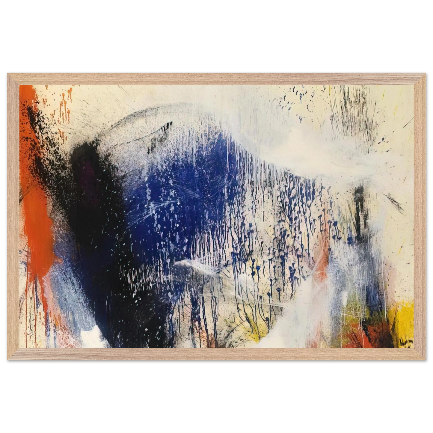 Helen Frankenthaler - Untitled - 1960 Wall art - A2 (42 x 59.4 cm) - Premium Wooden Framed Poster With Fine Art Paper - Black frame