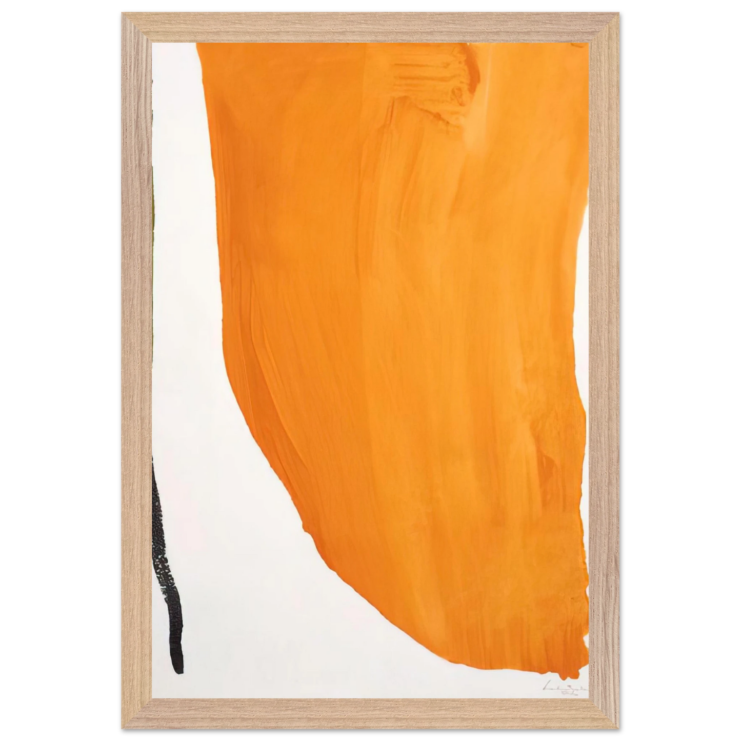 Helen Frankenthaler - Orange Downpour - 1970 Wall art - A1 (59.4 x 84.1 cm) - Premium Wooden Framed Poster With Fine Art Paper - Wood frame