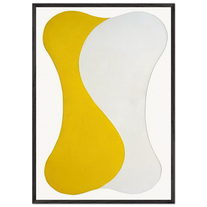 Yellow White Sun - 1959 - Leon Polk Smith 70x100 cm / 28x40 inches Framed Art Print – Black Wooden Frame