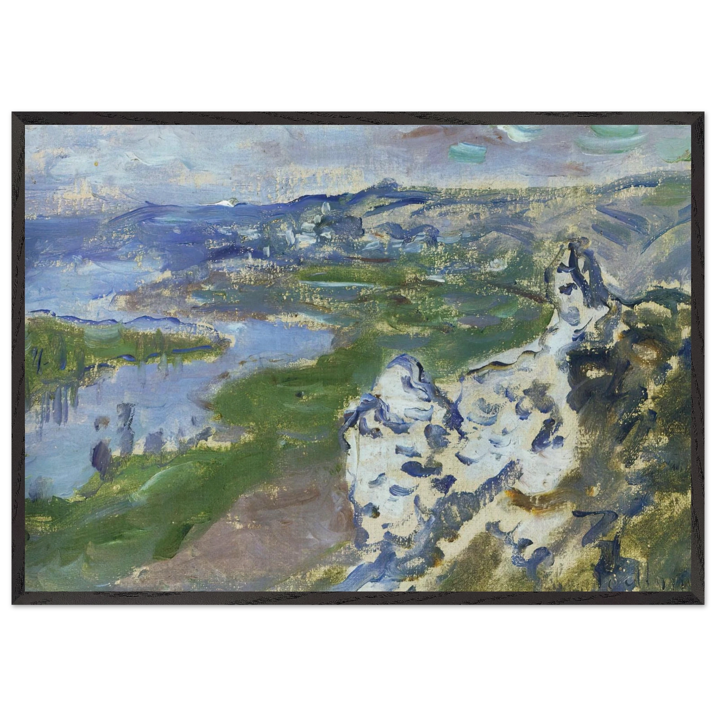 The Seine seen from the heights Chantemesle - claude monet Framed Art Print – Black Wooden Frame - Default Title - -Framed Art Print