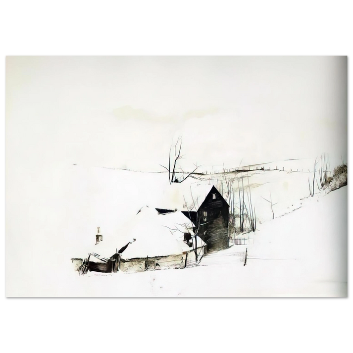Andrew Wyeth - THE CORNER Wall Art - 60x80 cm / 24x32 inches - Premium Wooden Framed Poster With Fine Art Paper - Black frame