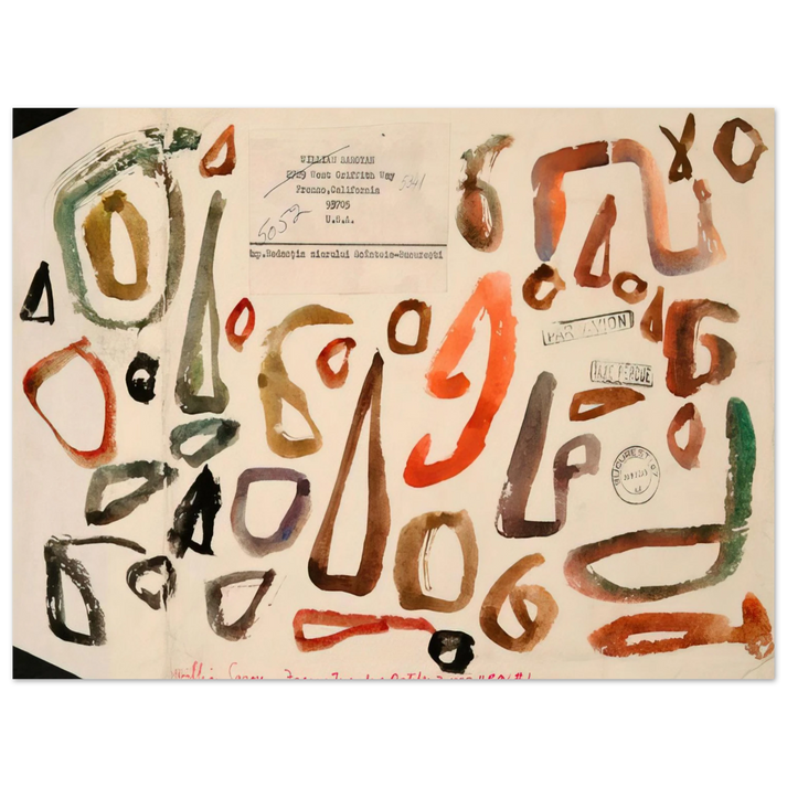 William Saroyan - Fresno Tuesday October 3, 1972 11 PM #1 - 1972 75x100 cm / 30x40inches Fine Art Poster