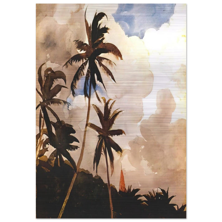 PALM TREES BAHAMAS - Winslow Homer Brushed Aluminum Print - 70x100 cm / 28x40 inches | Winslow Homer Aluminum Print | Winslow Homer Prints