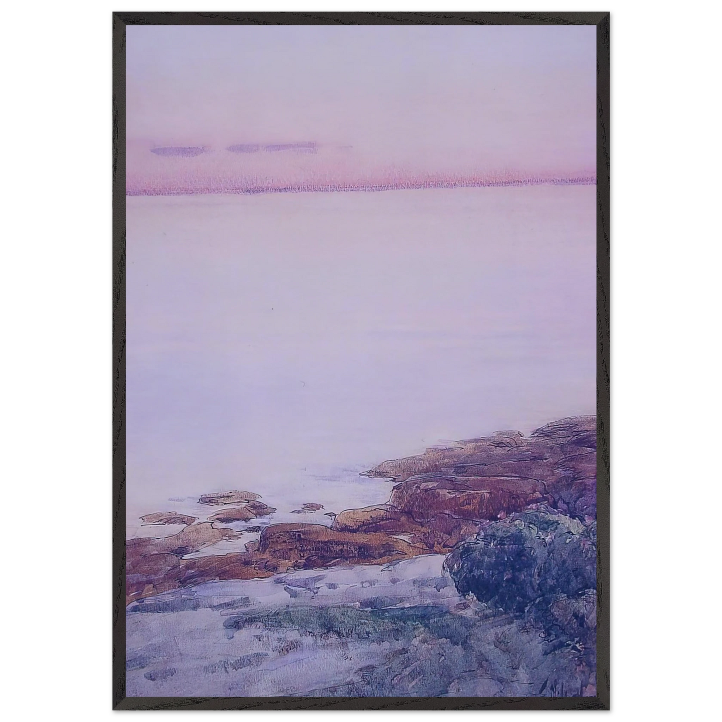 Isles of Shoals - Childe Hassam 70x100 cm / 28x40 inches Framed Art Print – Black Wooden Frame