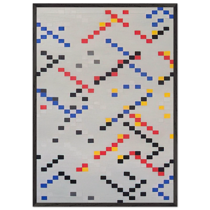 Inch Squares No 3 - 1949 - Leon Polk Smith 70x100 cm / 28x40 inches Framed Art Print – Black Wooden Frame