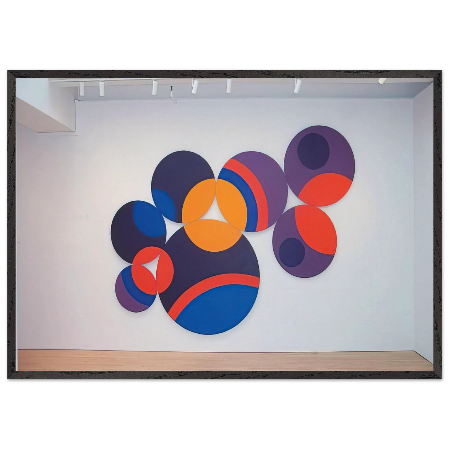 Constellation Twelve Circles - 1969 - Leon Polk Smith 70x100 cm / 28x40 inches Framed Art Print – Black Wooden Frame
