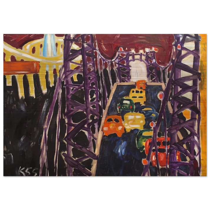 George Washington Bridge, with Cars - Allan Kaprow Brushed Aluminum Print - 70x100 cm / 28x40 inches | Allan Kaprow Aluminum Print | Allan Kaprow Prints