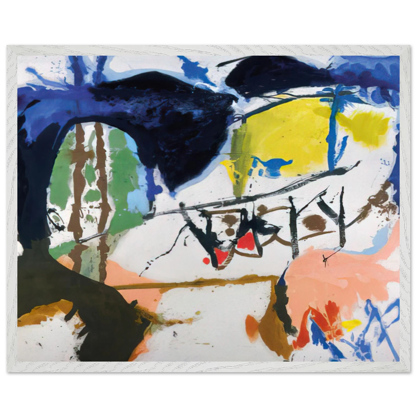 Helen Frankenthaler - Acres - 1959 Wall art - 20x25 cm / 8x10 inches - Premium Wooden Framed Poster With Fine Art Paper - Black frame