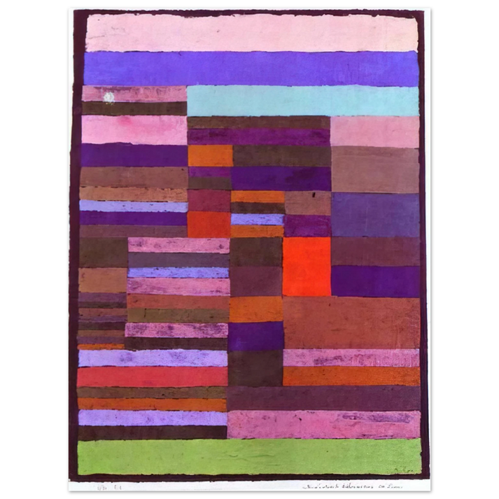 Paul Klee - INDIVIDUALIZED ALTIMETRY OF STRIPES 1930 75x100 cm / 30x40inches Fine Art Poster