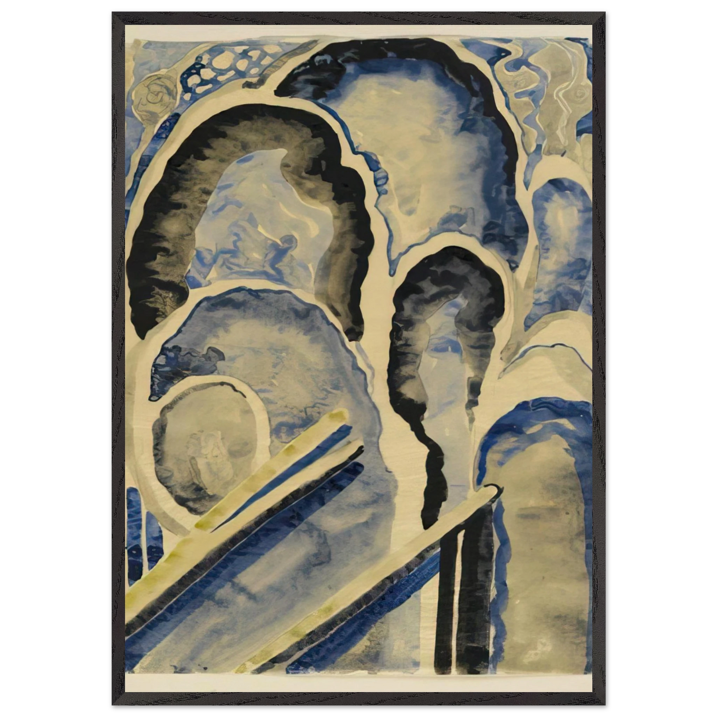 Blue-01 - Georgia OKeeffe 70x100 cm / 28x40 inches Framed Art Print – Black Wooden Frame