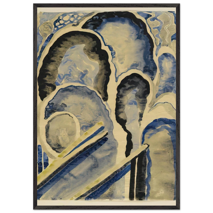 Blue-01 - Georgia OKeeffe 70x100 cm / 28x40 inches Framed Art Print – Black Wooden Frame