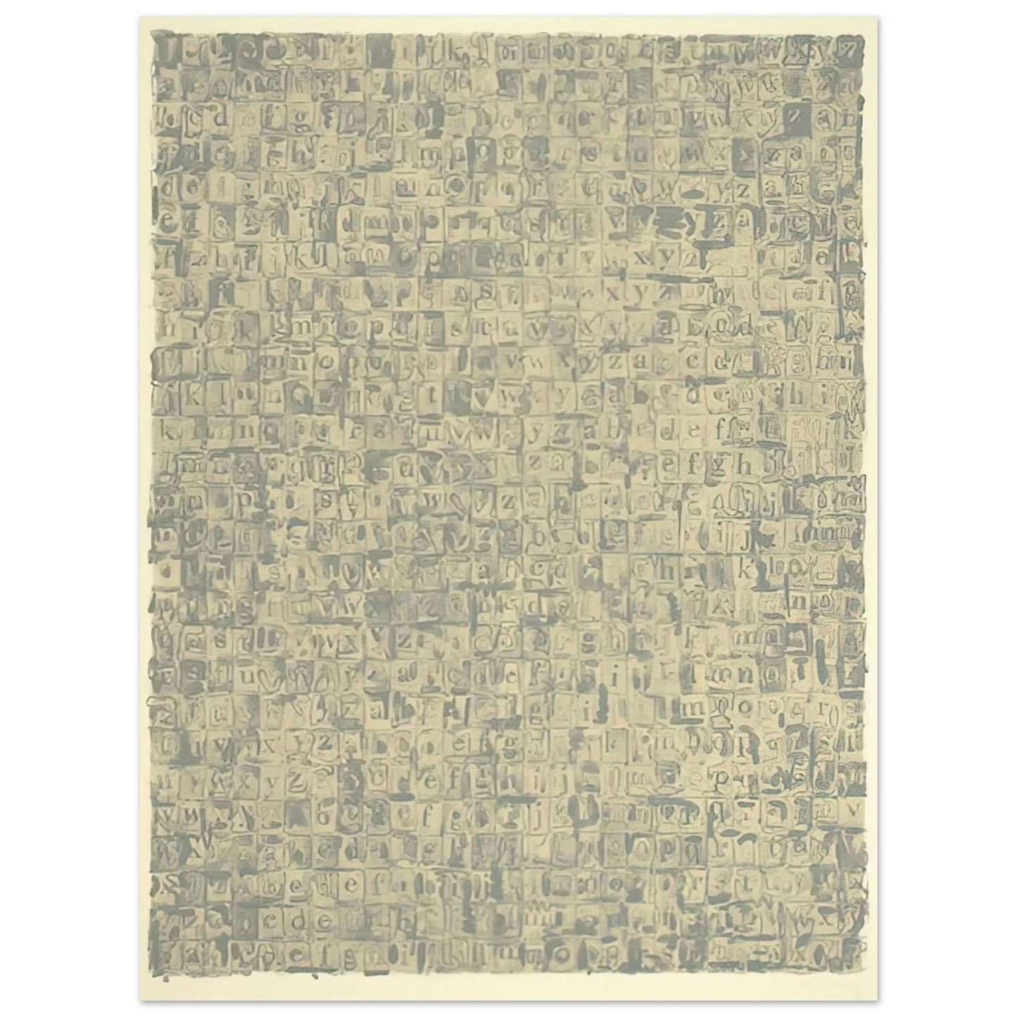 Jasper Johns - GRAY ALPHABETS ULAE 57 1968 Fine Art Poster - Default Title