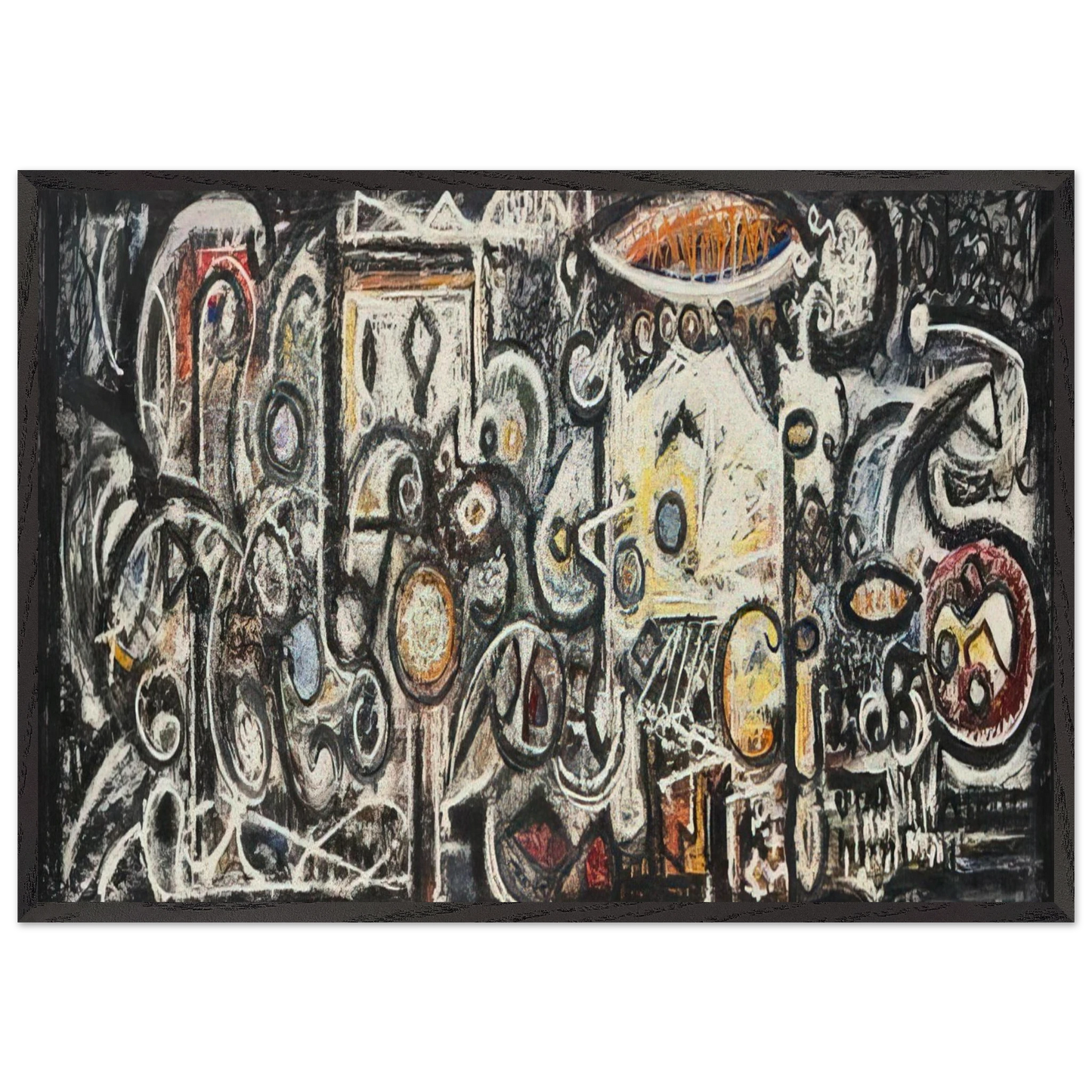 Fugue Number 2 - 1943 - Richard Pousette-Dart 70x100 cm / 28x40 inches Framed Art Print – Black Wooden Frame