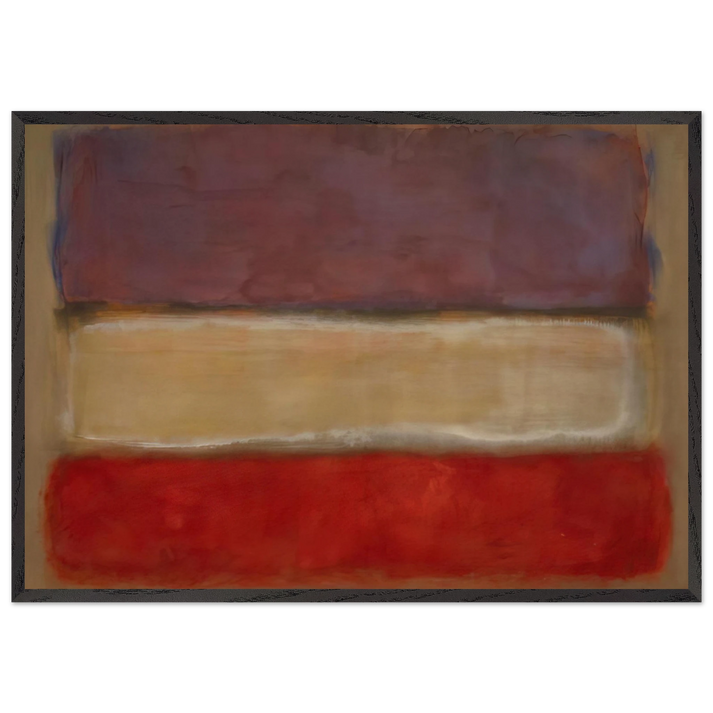 Untitled Purple White and Red - 1953 - Mark Rothko 70x100 cm / 28x40 inches Framed Art Print – Black Wooden Frame