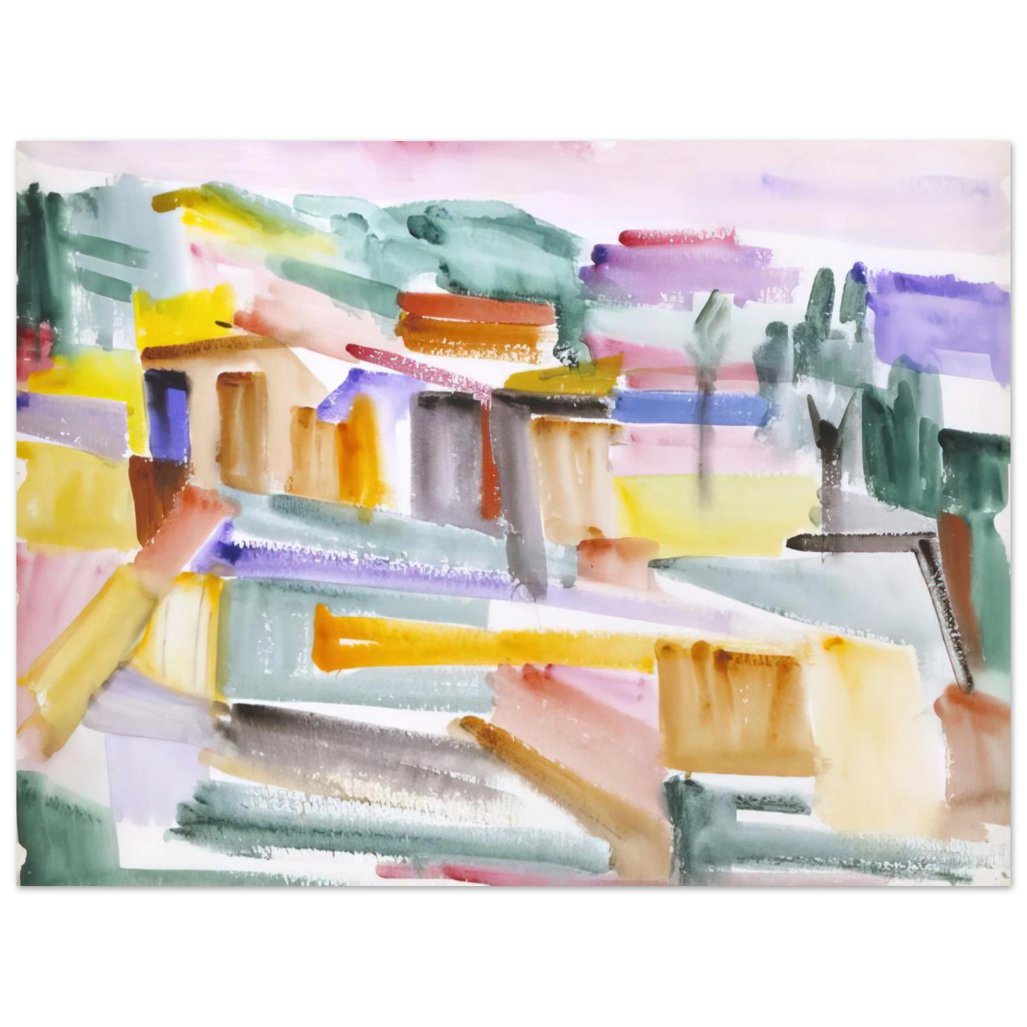 Giorgio Cavallon - Country Scene - 1938 Fine Art Poster - Default Title