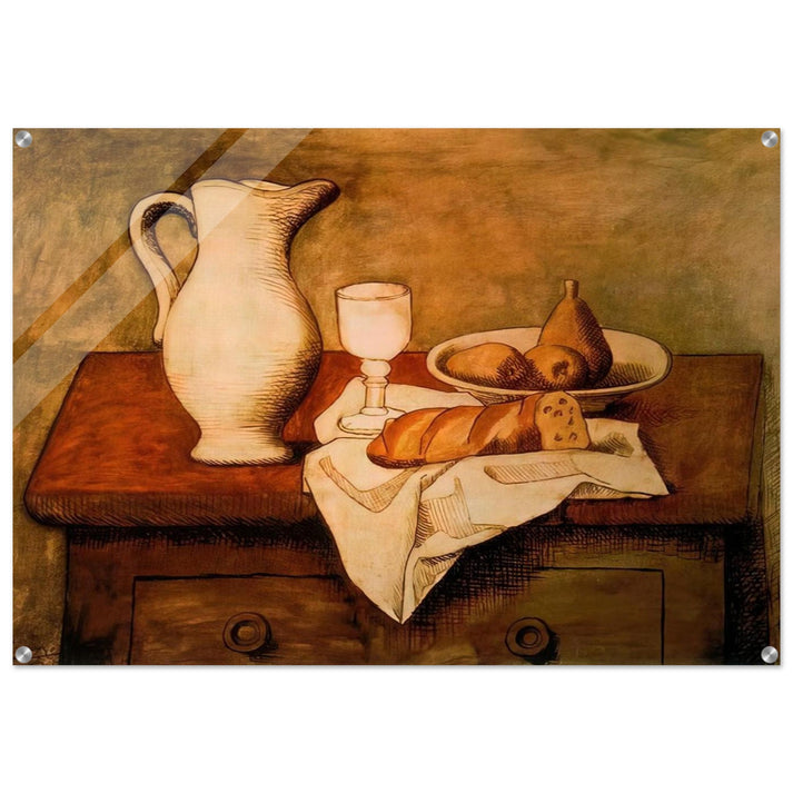 Still life with jug and bread - 1921 - Pablo Picasso Acrylic Print - 70x100 cm / 28x40″ inches