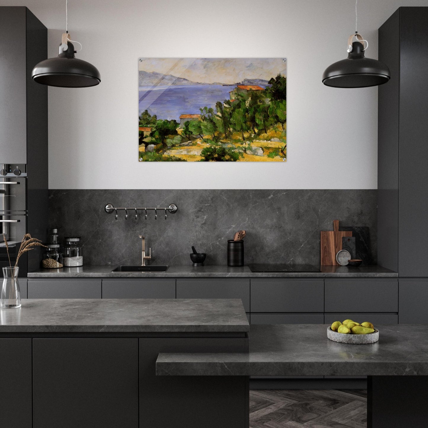 The Bay of L'Estaque from the East - Paul Cézanne Acrylic Print - 70x100 cm / 28x40″ inches | Paul Cézanne Wall Art | Paul Cézanne Prints