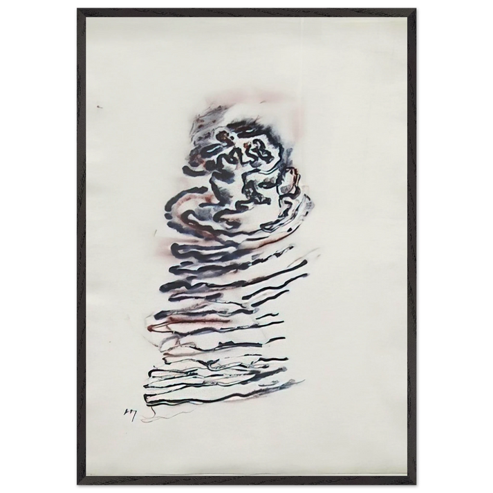 Untitled - 1970 N10 - Henri Michaux 70x100 cm / 28x40 inches Framed Art Print – Black Wooden Frame