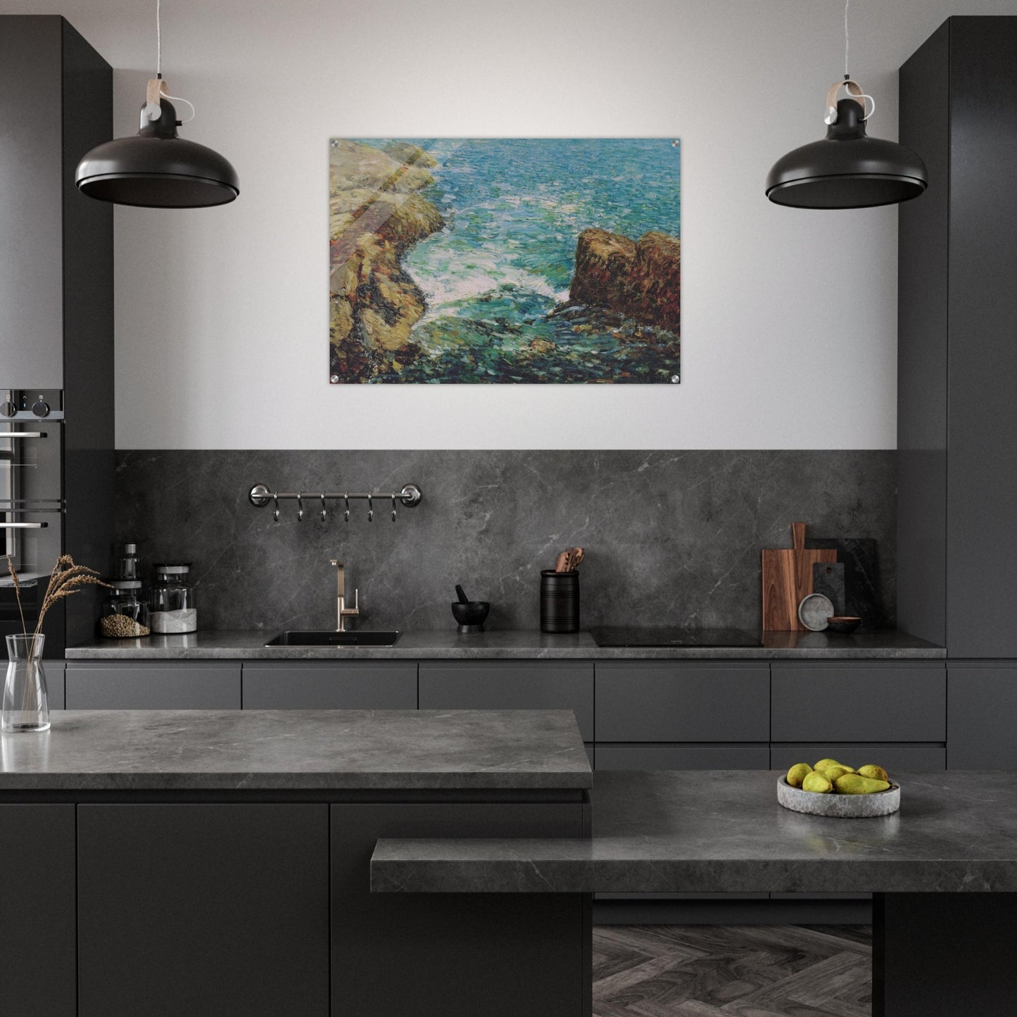 Surf and Rocks - Childe Hassam Acrylic Print - 70x100 cm / 28x40″ inches