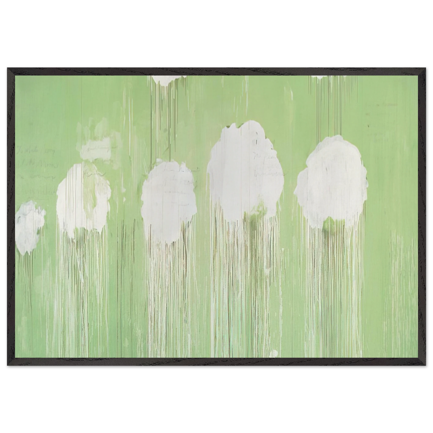 Untitled Peony Blossom Painting - Cy Twombly Framed Art Print – Black Wooden Frame - Default Title - -Framed Art Print