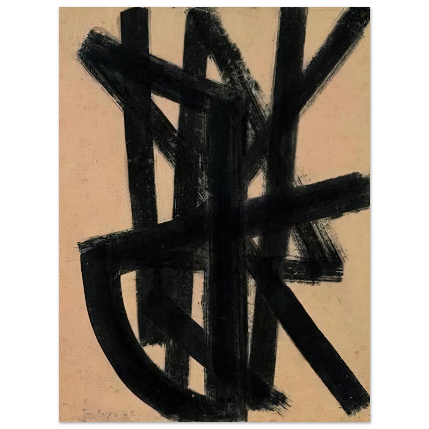 Pierre Soulages - Brou de noix 65 x 50 cm, 1948 - 1948 Fine Art Poster - Default Title