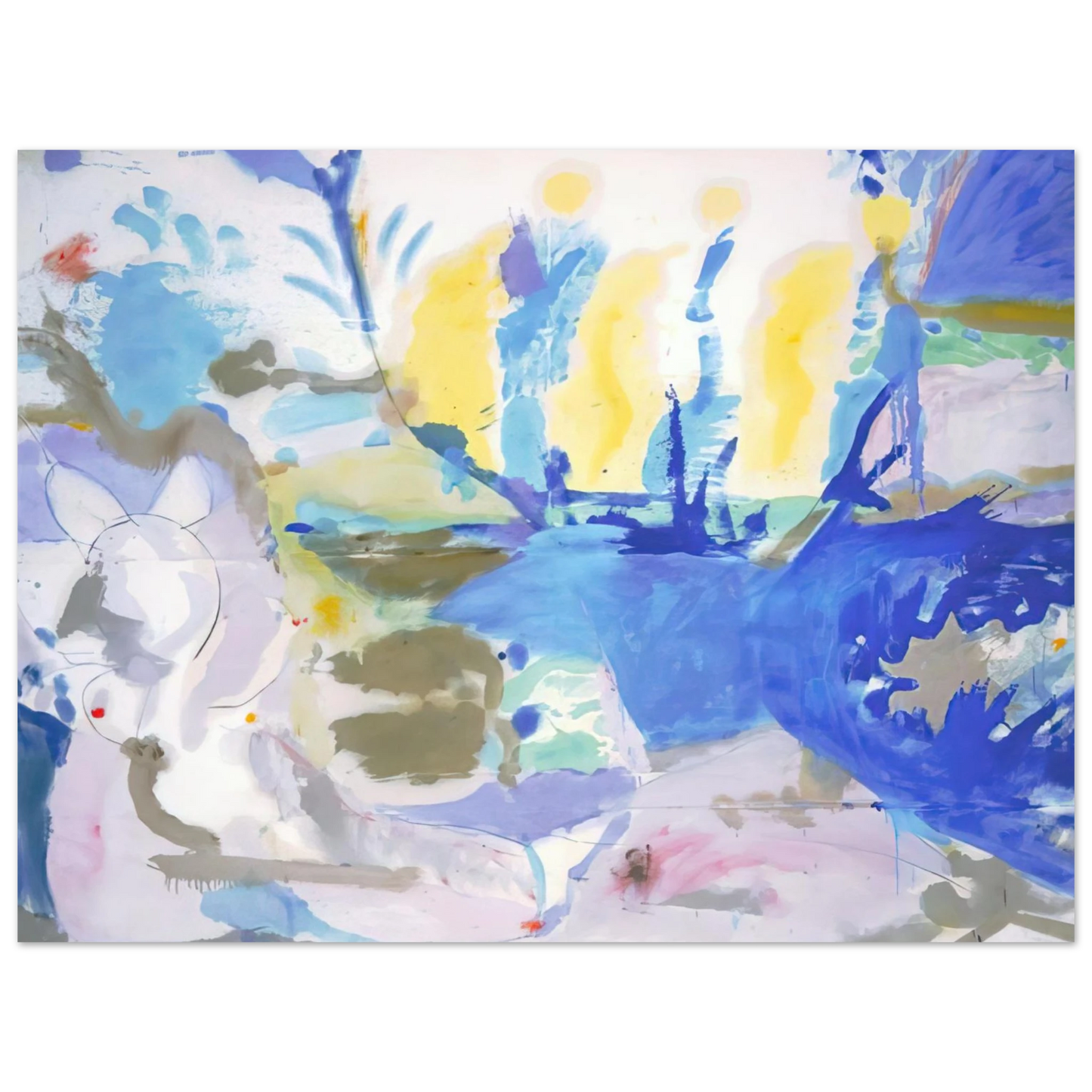 Helen Frankenthaler - Basque Beach - 1958 Wall art - A3 (29.7 x 42 cm) - Premium Wooden Framed Poster With Fine Art Paper - Black frame