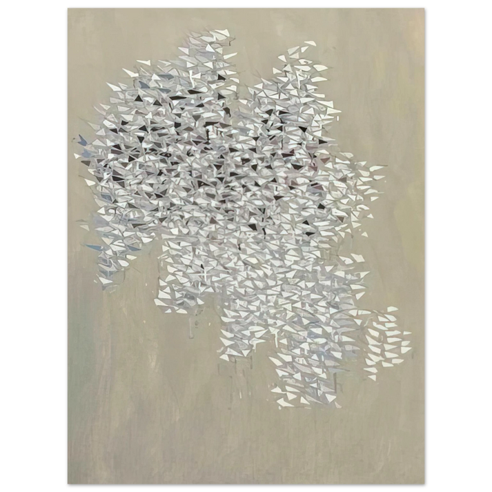 Robert Goodnough - Vertical-Blue-Brown-White - 1984 75x100 cm / 30x40inches Fine Art Poster