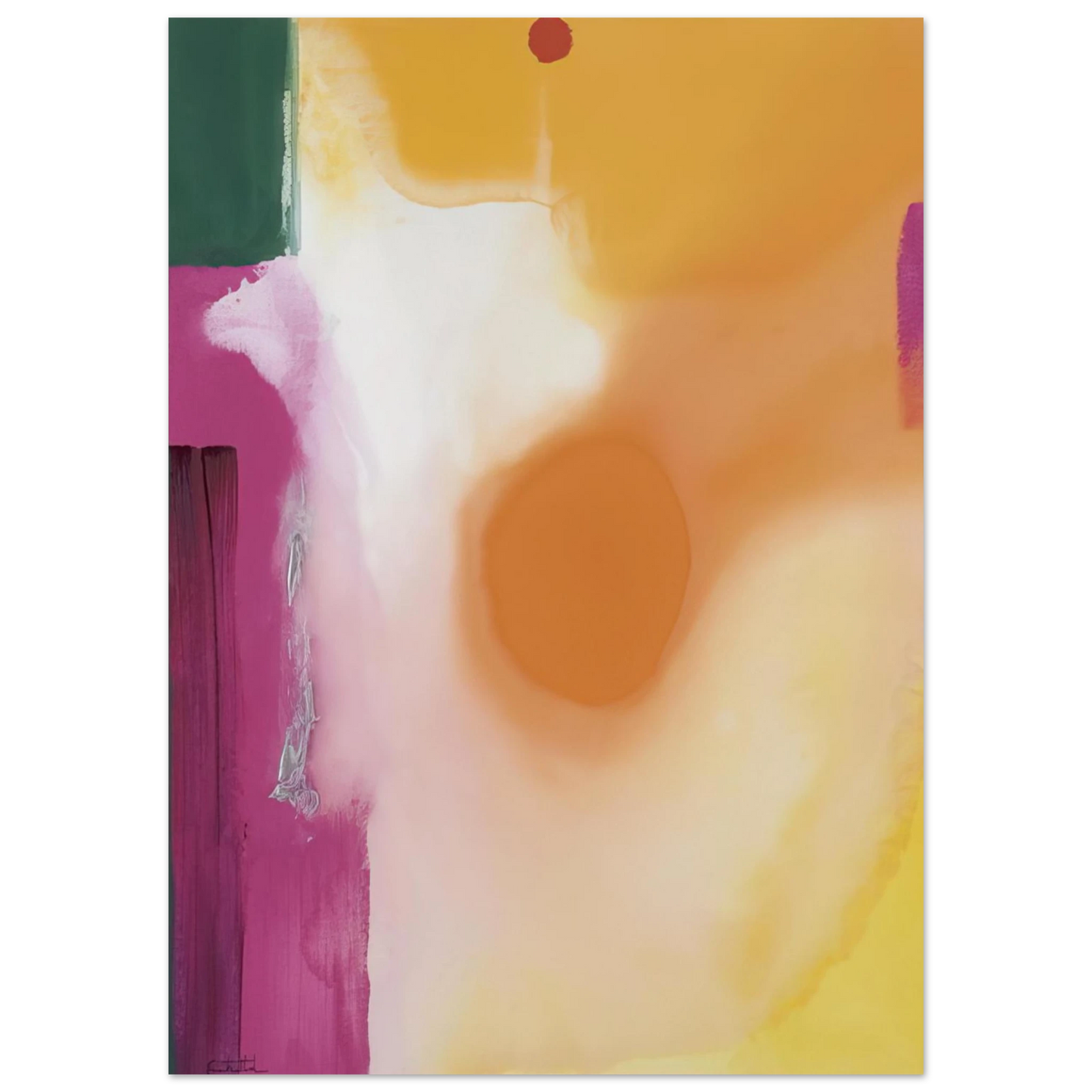 Helen Frankenthaler - Bullseye - 1989 Wall art - 28x43 cm / XL (11x17 inches) - Premium Wooden Framed Poster With Fine Art Paper - Wood frame