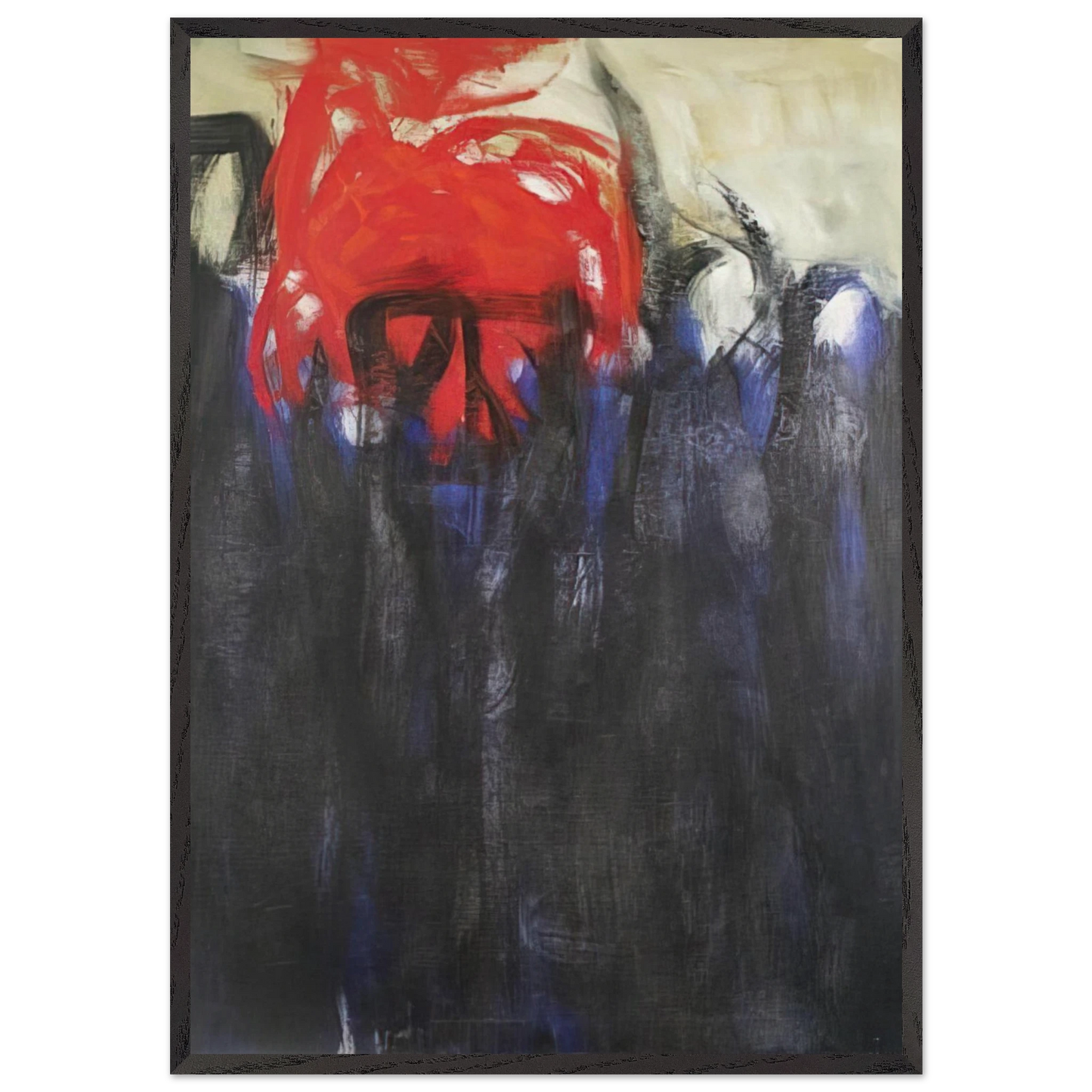 Untitled Columns of Fire - 1956 - Theodoros Stamos Framed Art Print – Black Wooden Frame - Default Title - -Framed Art Print