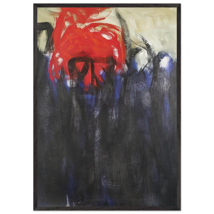 Untitled Columns of Fire - 1956 - Theodoros Stamos 70x100 cm / 28x40 inches Framed Art Print – Black Wooden Frame