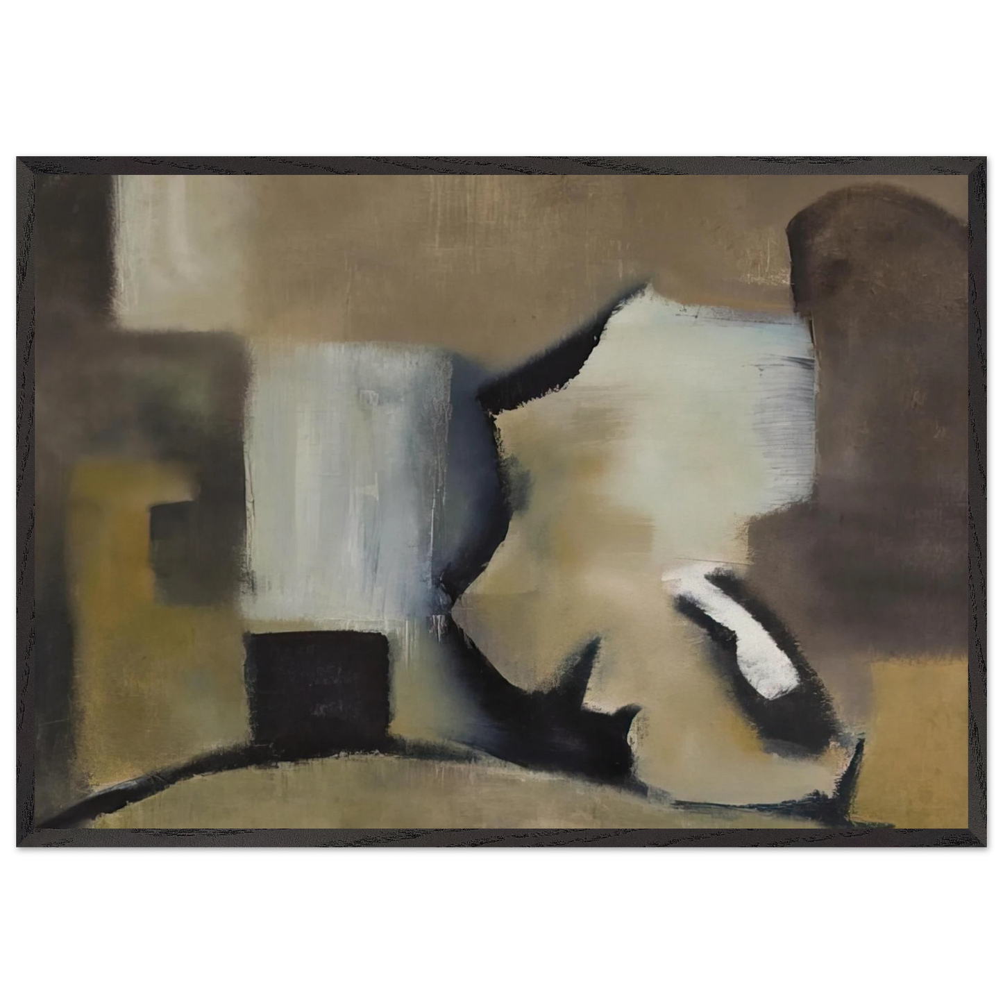 Beyond Emperors - 1952 - Theodoros Stamos 70x100 cm / 28x40 inches Framed Art Print – Black Wooden Frame