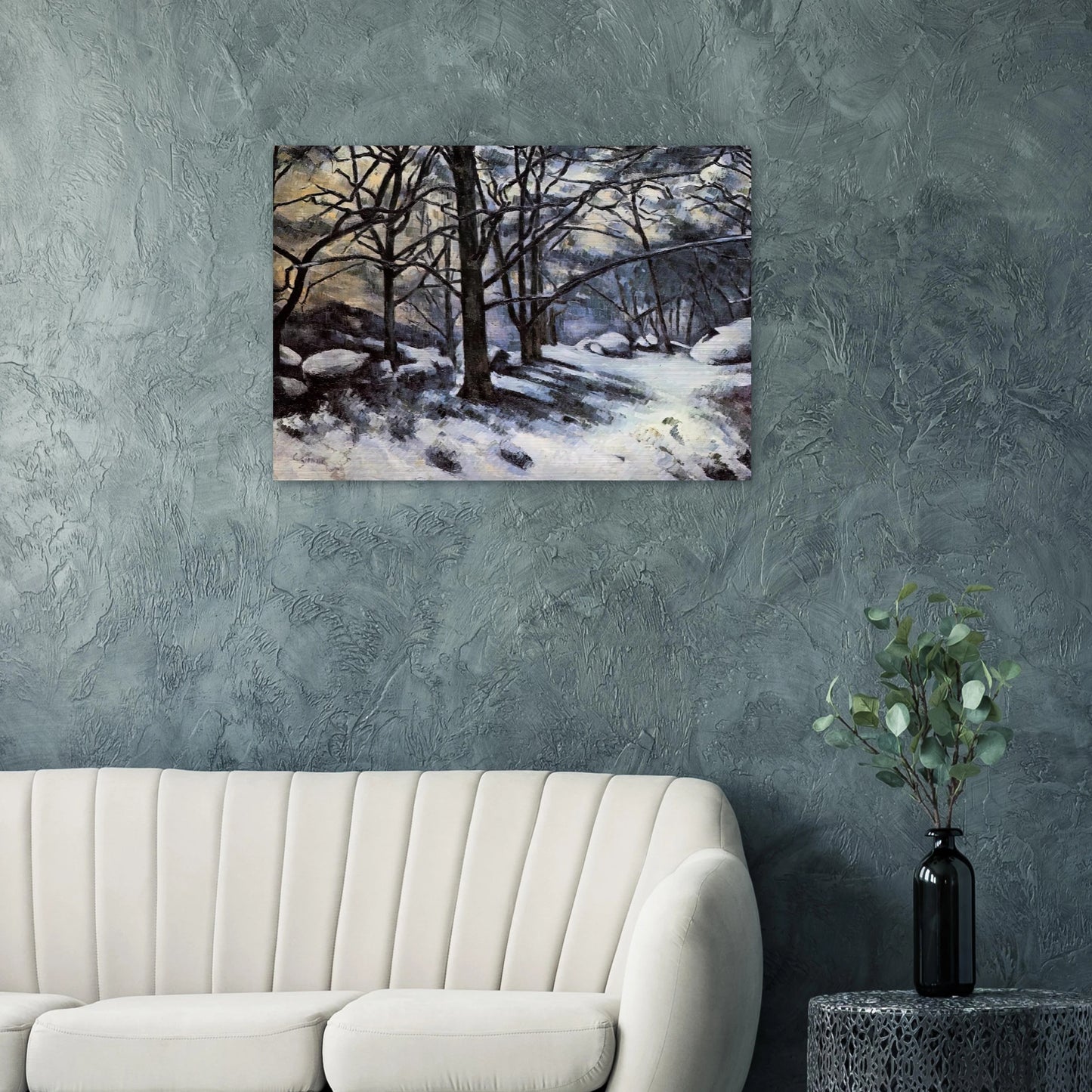 Melting Snow. Fontainbleau - Paul Cézanne Brushed Aluminum Print - 70x100 cm / 28x40 inches | Paul Cézanne Aluminum Print | Paul Cézanne Prints