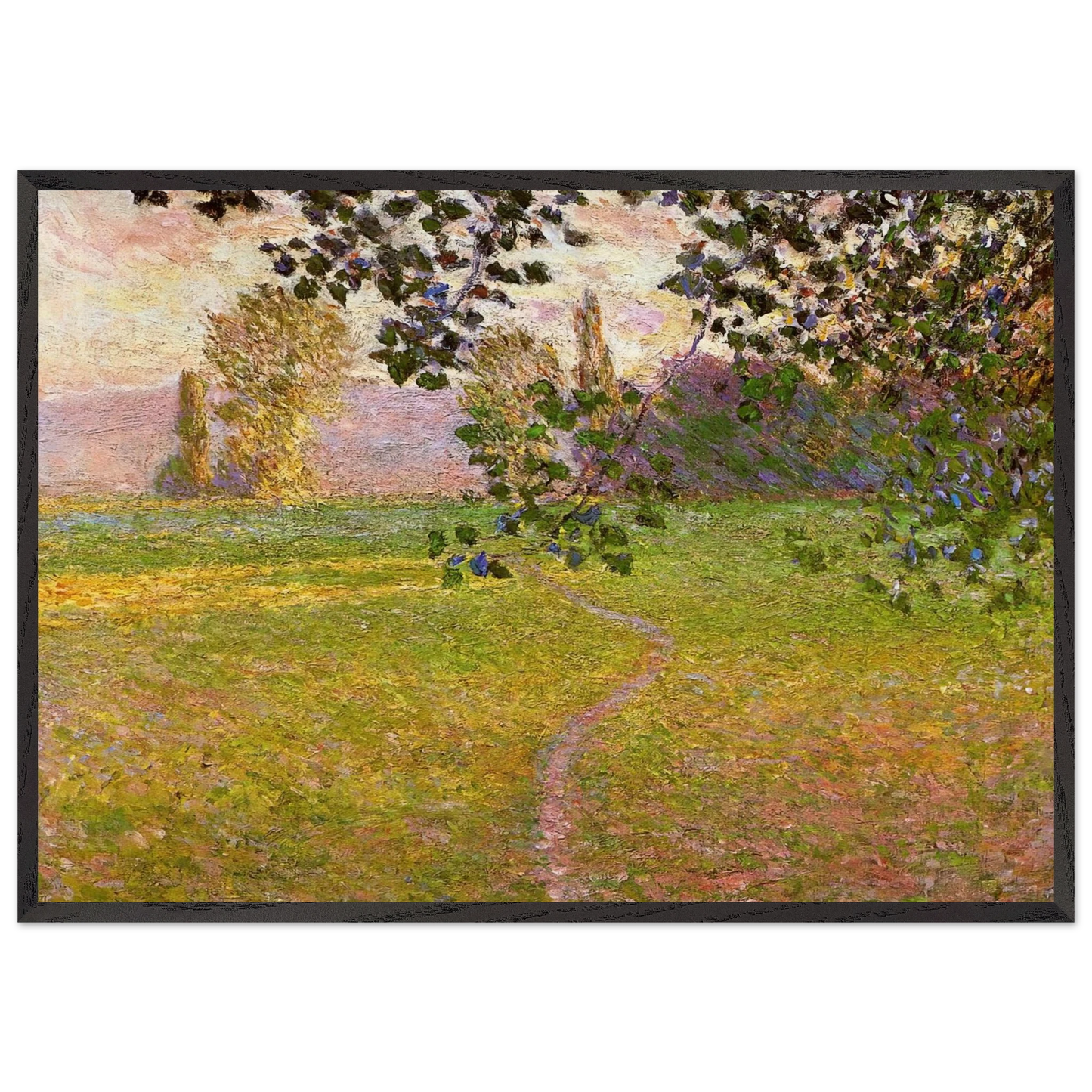 Morning Landscape Giverny - claude monet Framed Art Print – Black Wooden Frame - Default Title - -Framed Art Print