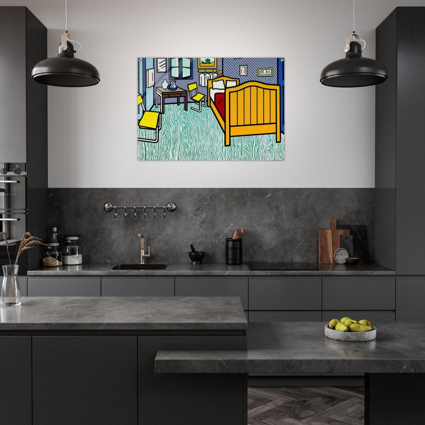 BEDROOM AT ARLES 1992 - Roy Lichtenstein Acrylic Print - 70x100 cm / 28x40″ inches