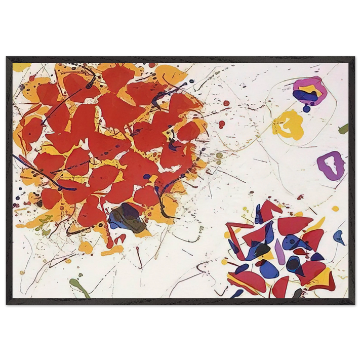 Untitled L I88 SFE 065 - Sam Francis 70x100 cm / 28x40 inches Framed Art Print – Black Wooden Frame