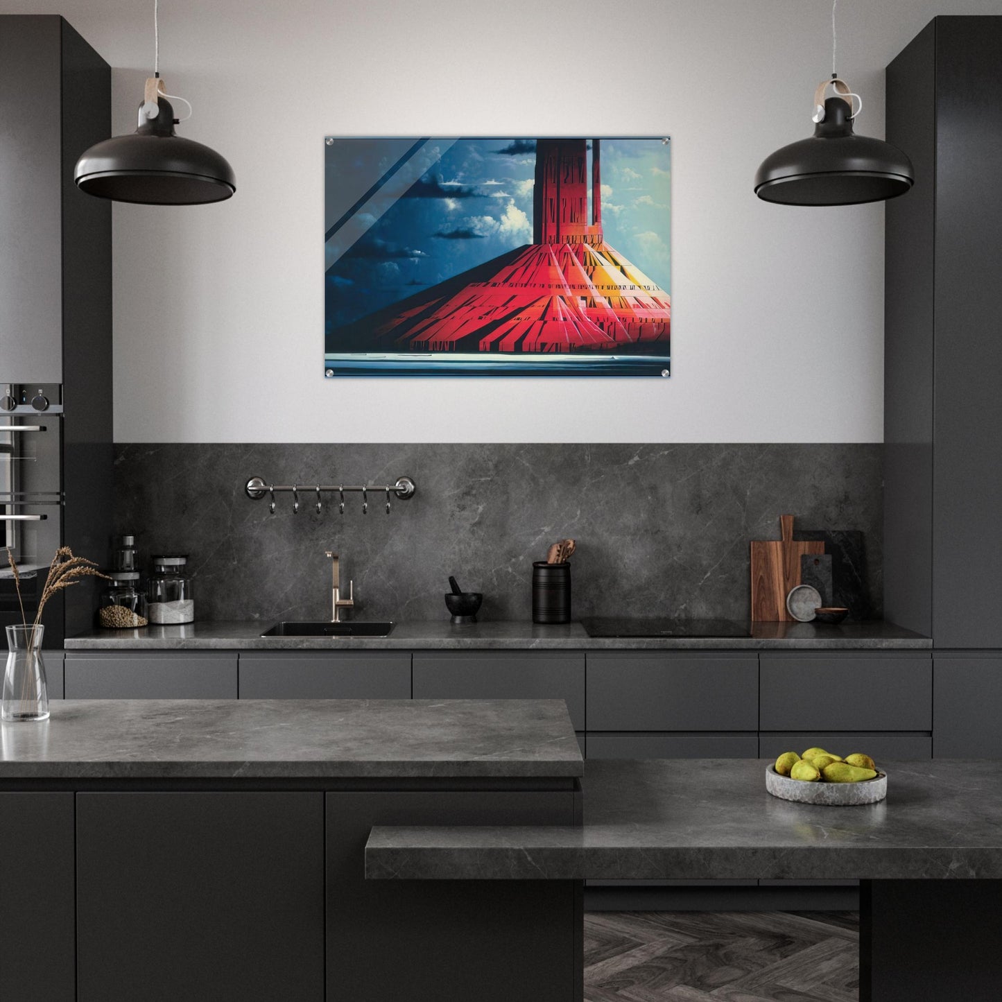 Indian Lands - Eyvind Earle Acrylic Print - 70x100 cm / 28x40″ inches