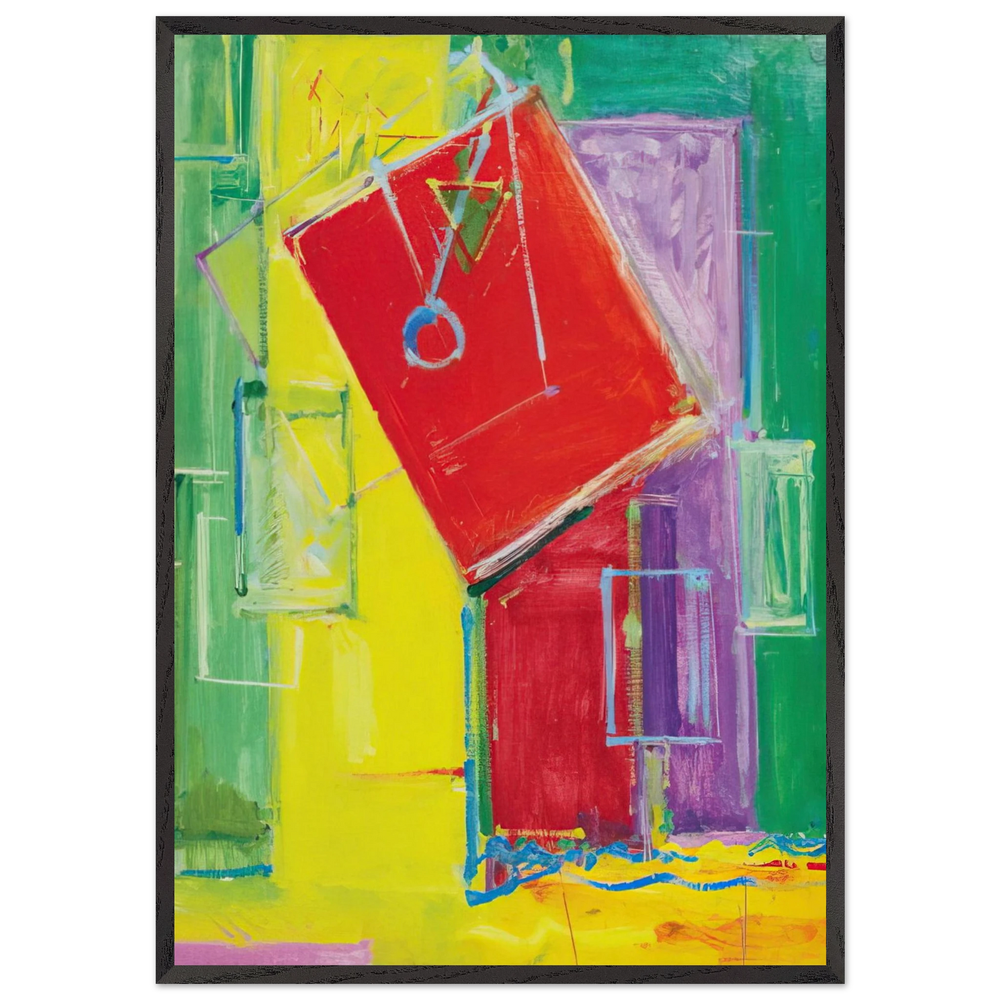 Untitled N7 - Hans Hofmann Framed Art Print – Black Wooden Frame - Default Title - -Framed Art Print