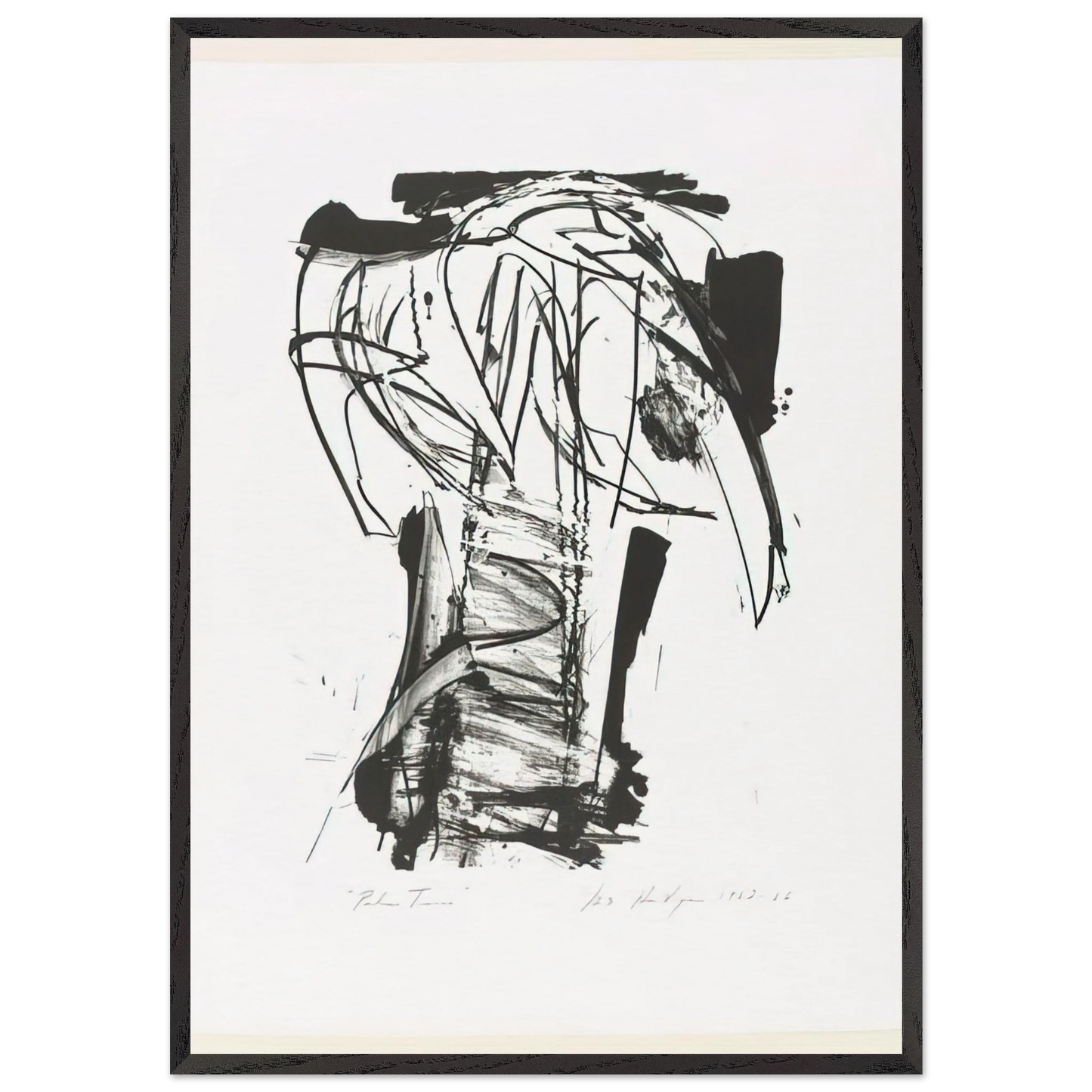 PALM TREES FROM THE SERIES THE ARCHAICS 1966 - Grace Hartigan Framed Art Print – Black Wooden Frame - Default Title - -Framed Art Print