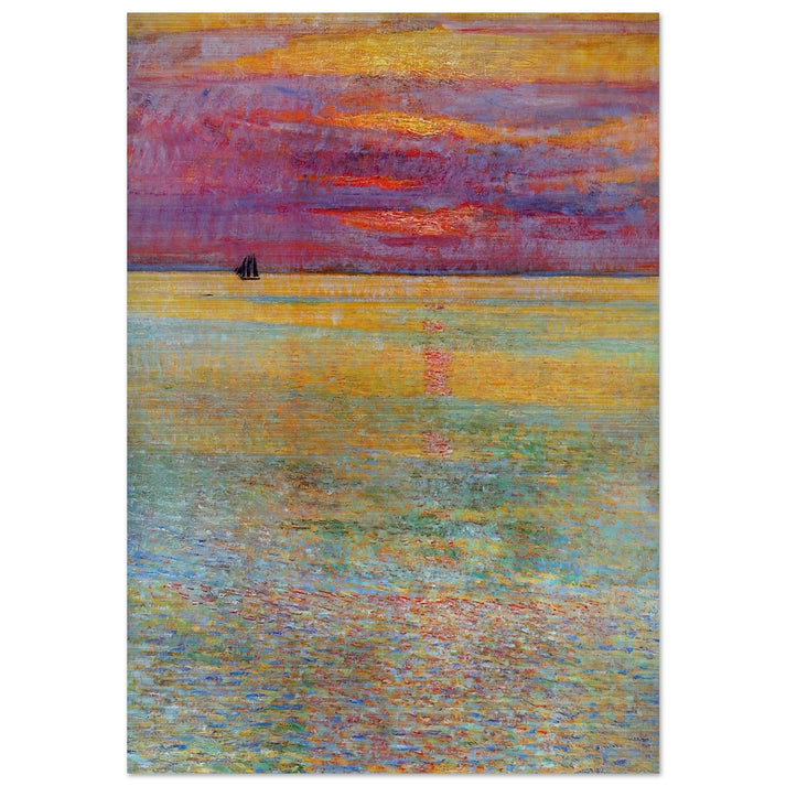 Sunset at Sea - Childe Hassam Brushed Aluminum Print - 70x100 cm / 28x40 inches | Childe Hassam Aluminum Print | Childe Hassam Prints