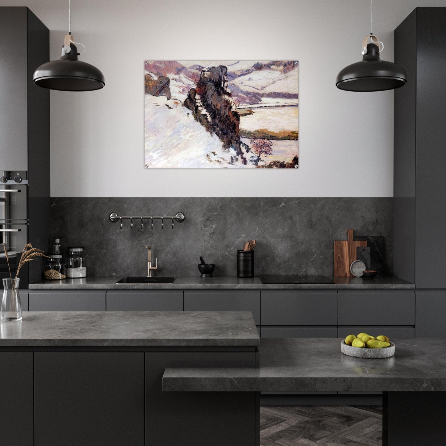 Creuse under the snow - 1890 - Armand Guillaumin Acrylic Print - 70x100 cm / 28x40″ inches | Armand Guillaumin Wall Art | Armand Guillaumin Prints